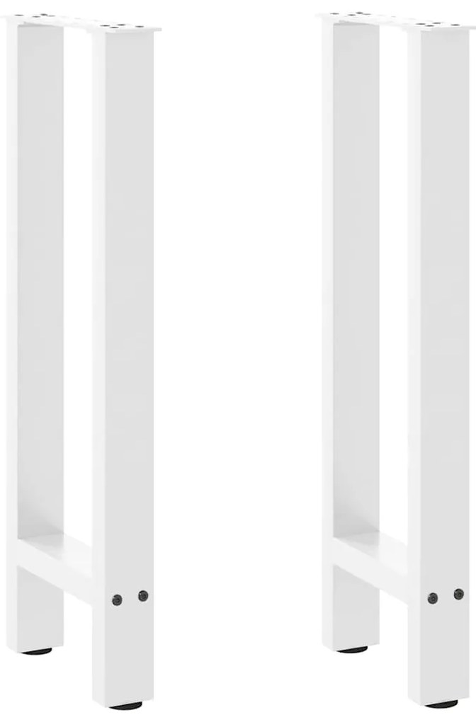 vidaXL Pés de mesa de console , brancos, 2 peças, 28x(72-73) cm, aço