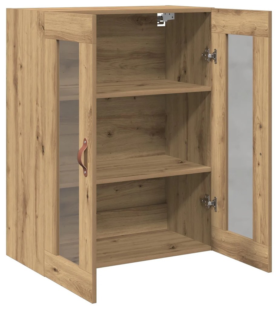 Armário de Parede com Portas de Vidro de Carvalho Artisan 69,5x34x90 c