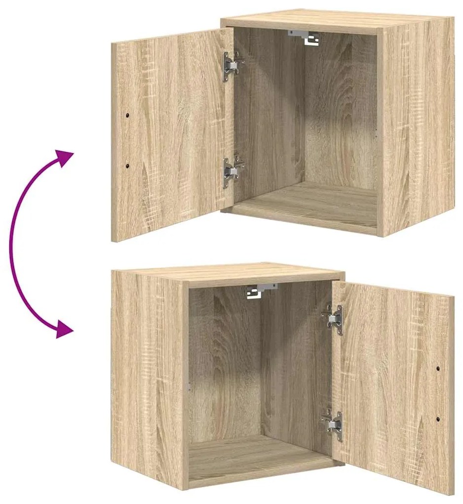 Armários de garagem 2pcs derivados de madeira carvalho sonoma