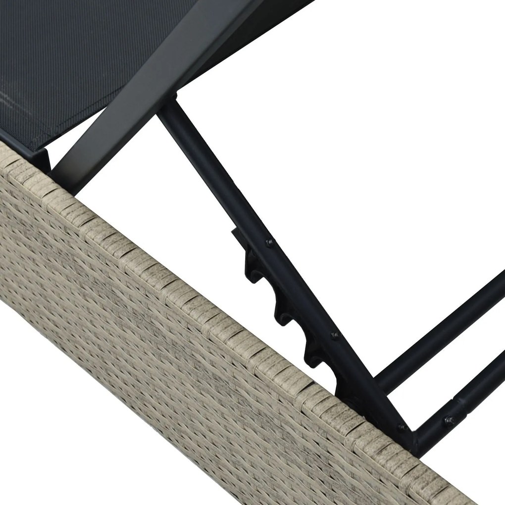 Espreguiçadeira Bege 60x200x27 cm Polirratã