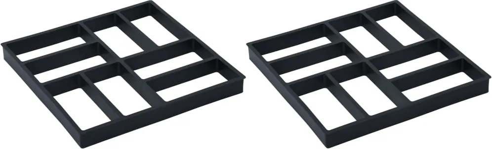 vidaXL Moldes de pavimento 2 pcs 40x40x4 cm plástico