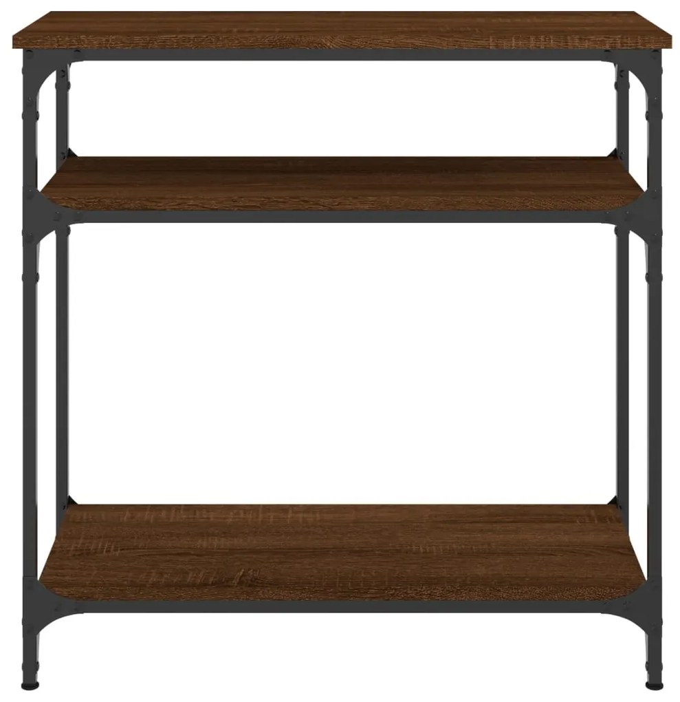 Mesa consola 75x29x75 cm derivados madeira carvalho castanho