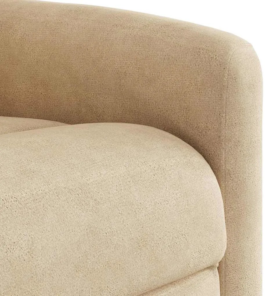 Poltrona reclinável tecido de microfibra cor creme