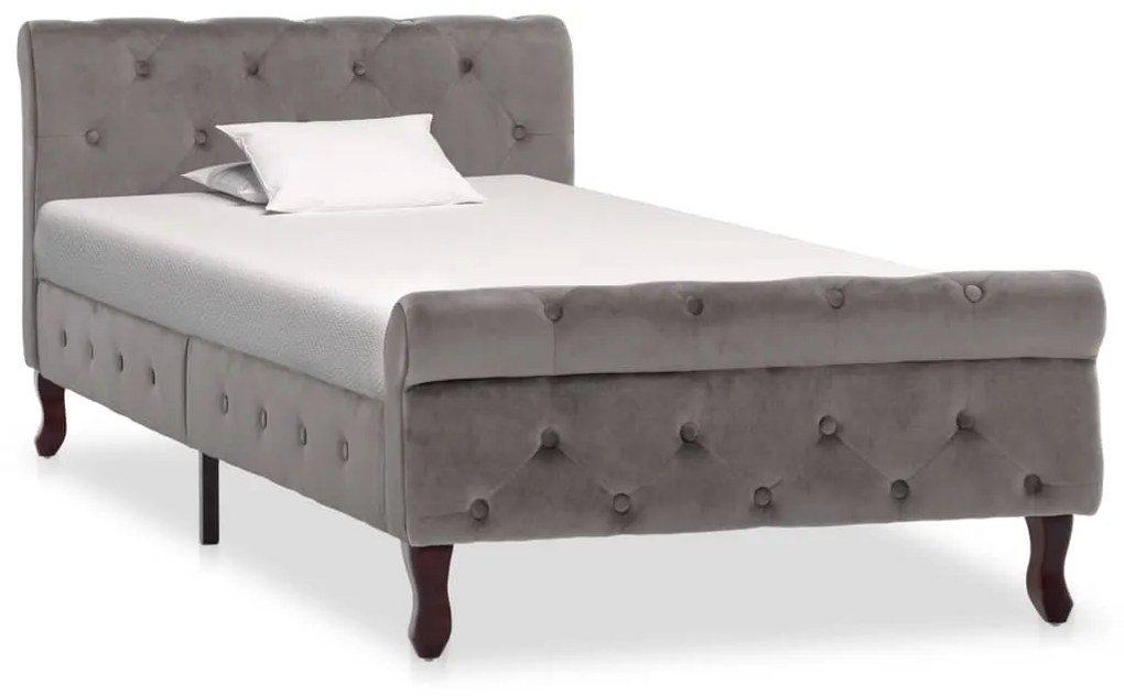 vidaXL Estrutura de cama 90x200 cm veludo cinzento