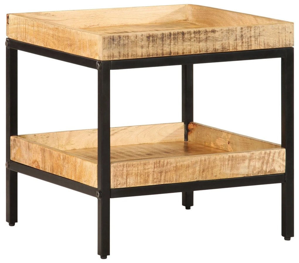 Mesa de Apoio 45x45x45 cm Madeira Sólida de Mangueira Rugosa