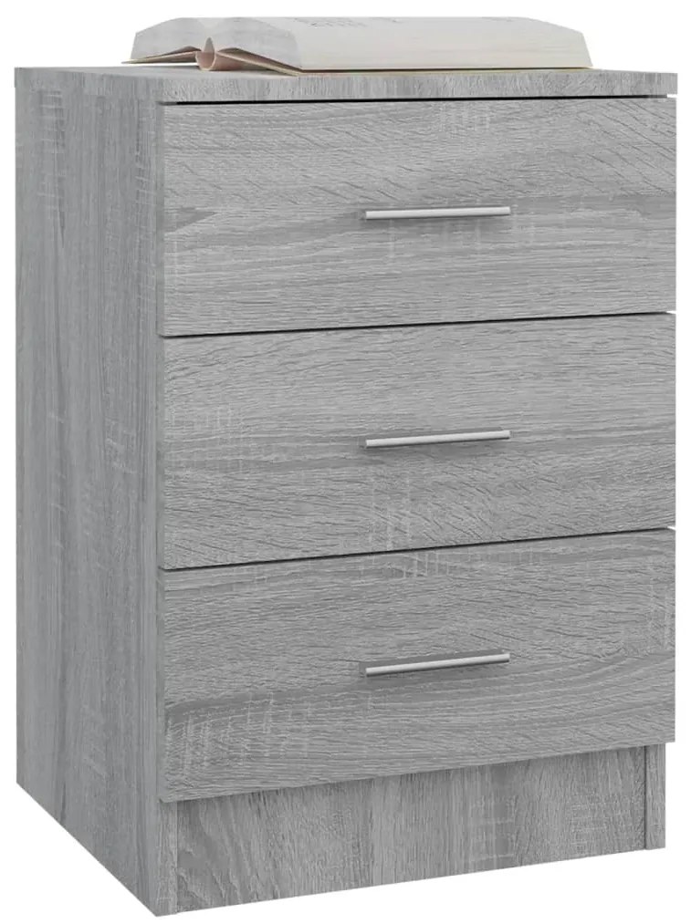Mesa cabeceira 38x35x56 cm derivados de madeira cinzento sonoma