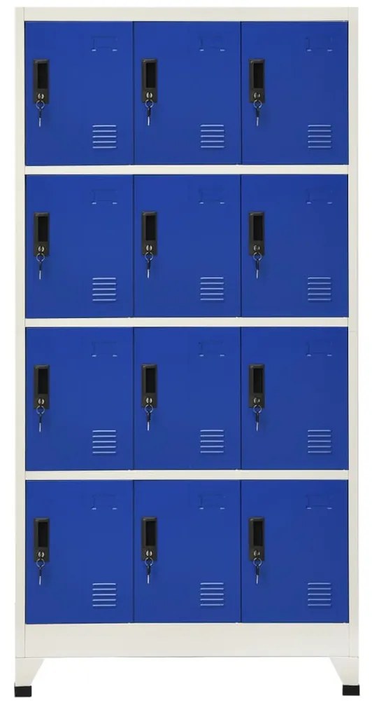 Cacifo aço 90x45x180 cm cinzento e azul