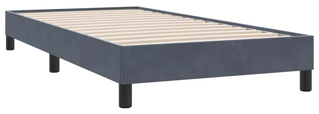 Box Cama primavera sem Colchão Cinzento Escuro 90x210 cm Veludo