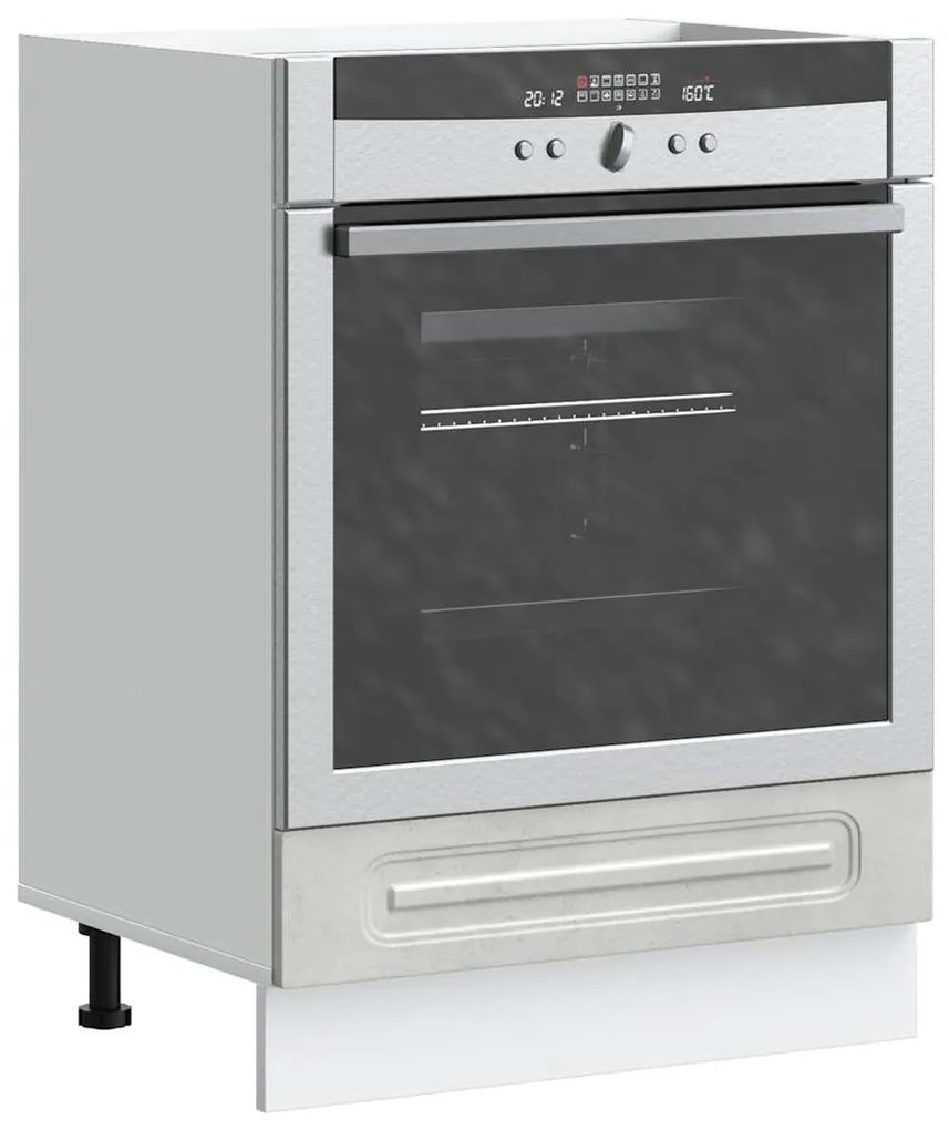 Armário forno Kalmar betão madeira projetada cinza
