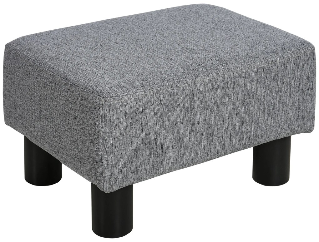 Apoio para os Pés de Sala de Estar Banco Retangular com Estrutura de Madeira para Sala de Estar 40x30x24 cm Cinzento