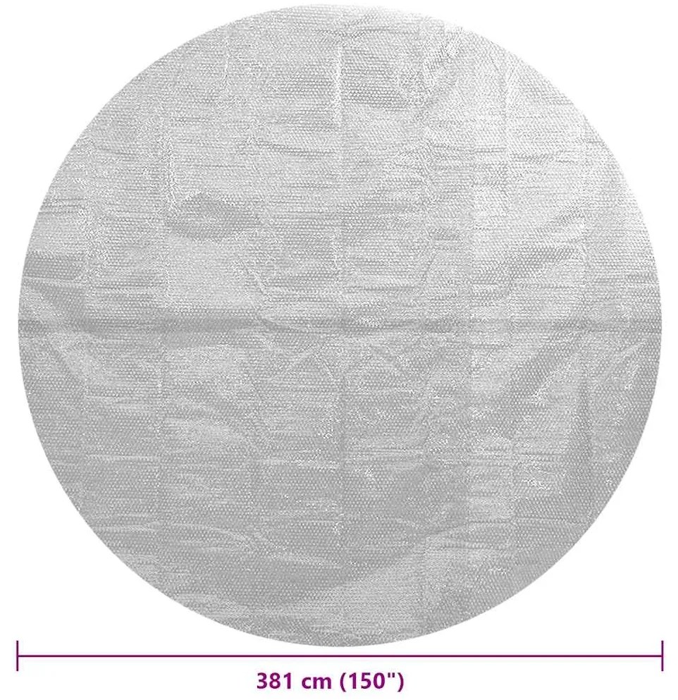 Película p/ piscina PE solar flutuante 381 cm cinzento