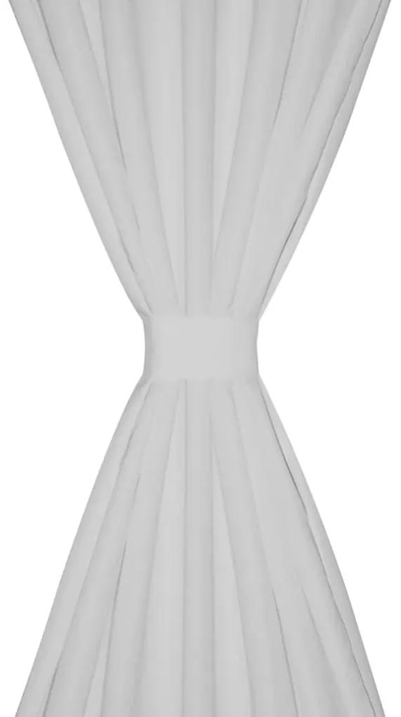 Cortinas de cetim com presilhas, 2 pcs 140 x 175 cm branco