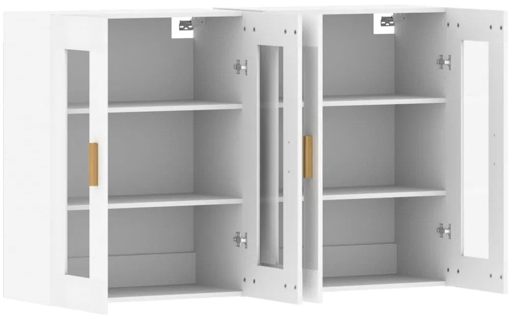 Móveis de parede 2 pcs derivados de madeira branco
