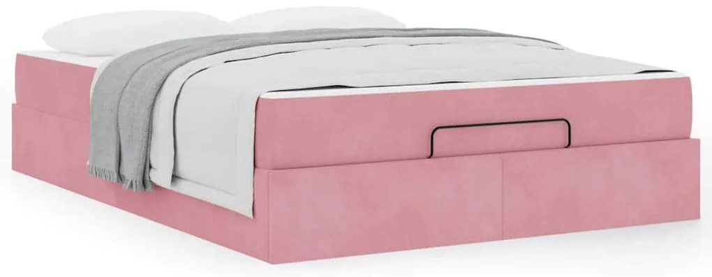 Estrutura da Cama Outros Rosa 140 x 200 cm Veludo