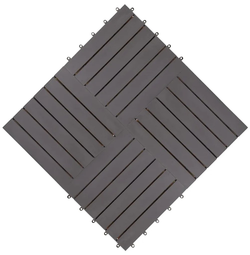 Ladrilhos de terraço 10 pcs 30x30 cm acácia maciça cinzento