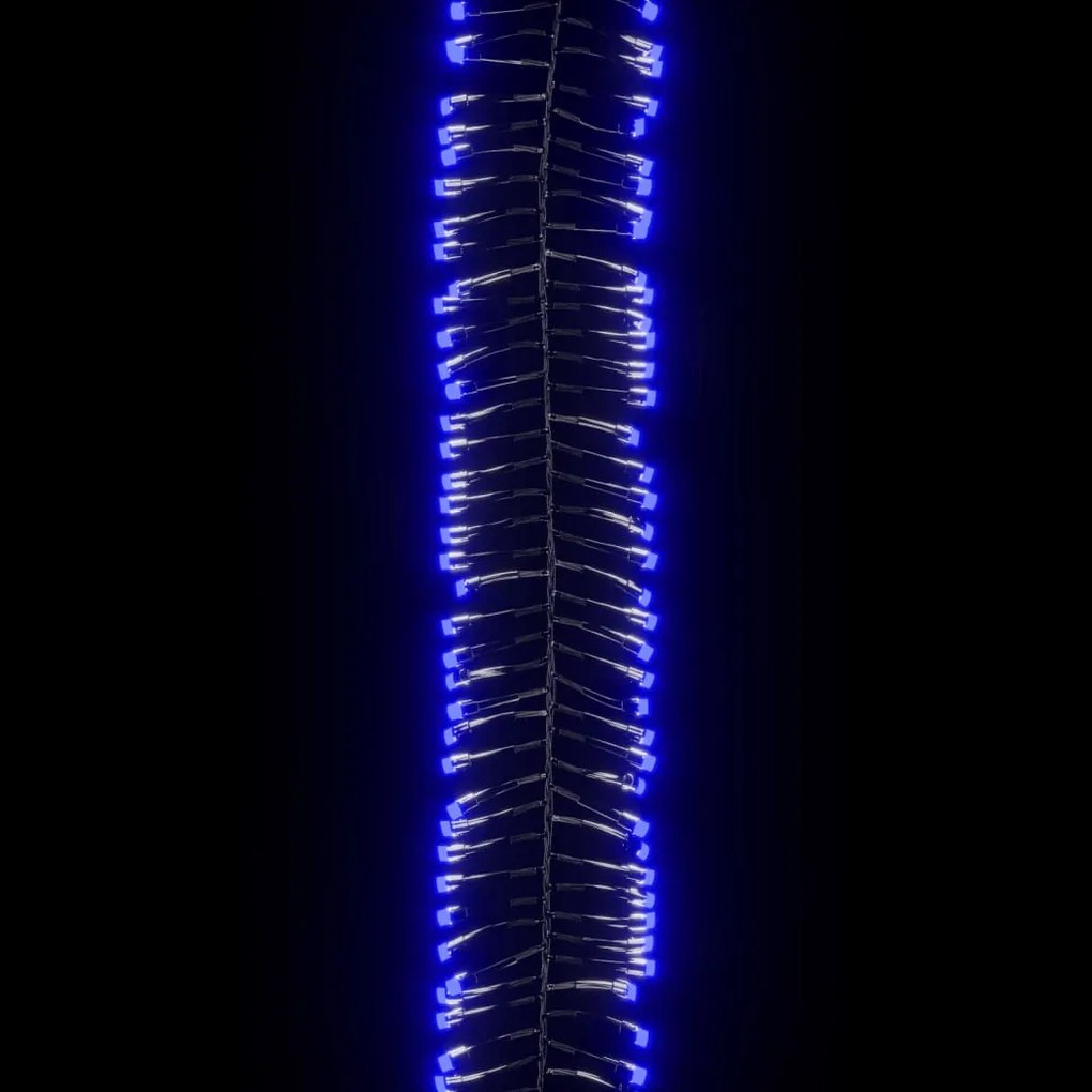 Cordão de luzes agrupadas 400 luzes LED 7,4 m PVC azul