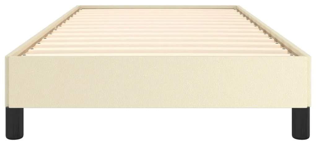 Estrutura de cama 90x200 cm couro artificial cor creme