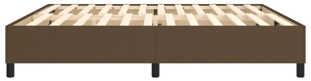 Estrutura de cama sem colchão 200x200 cm tecido castanho-escuro
