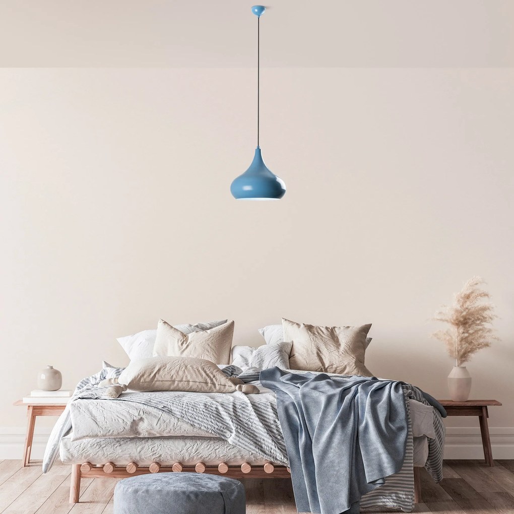 Candeeiro Chandelier Saglam – Azul Claro – Ø30 h:28 cm