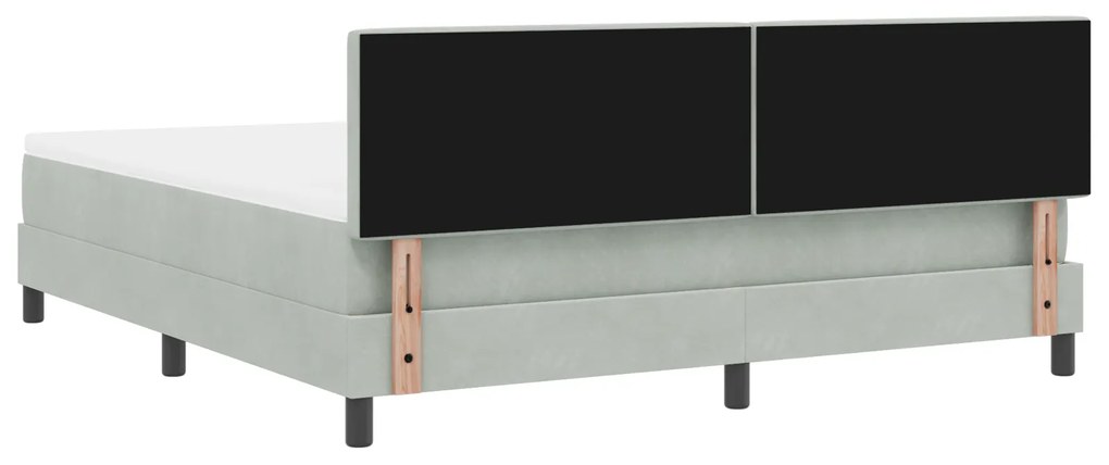 Cama Box com Colchão vidaXL Cinza Claro Super King Veludo
