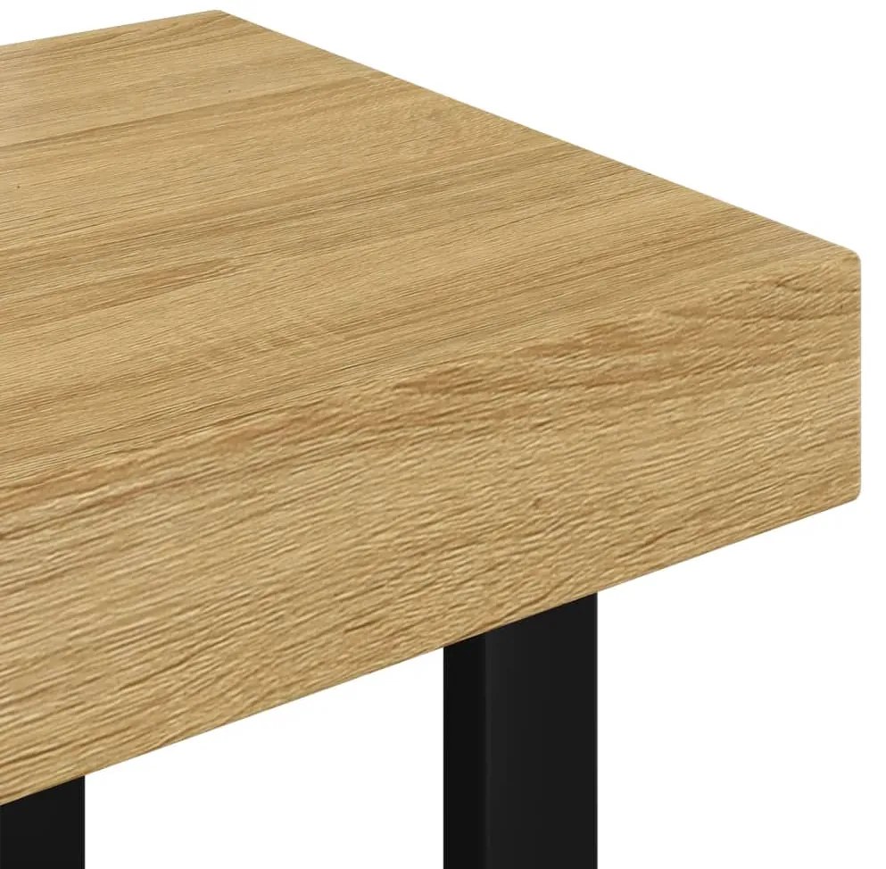 Mesa de centro 90x45x40 cm MDF e ferro castanho-claro e preto