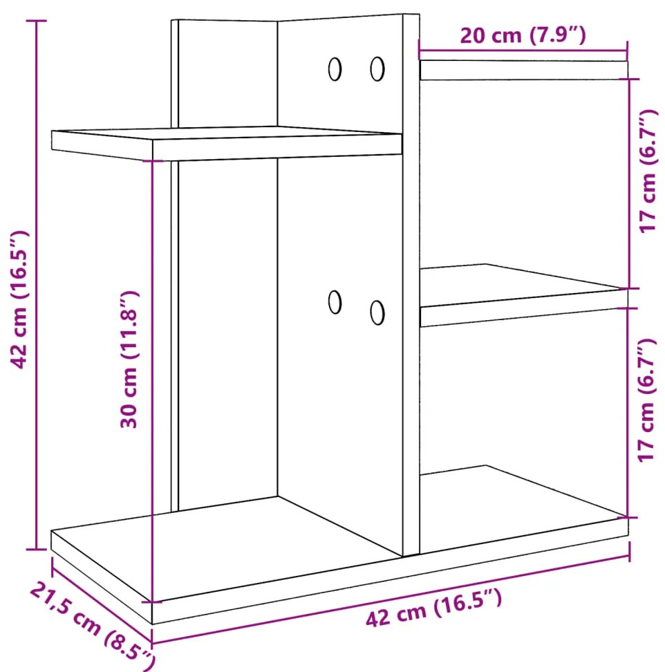 Organizador de secretária 42x21,5x42cm derivados madeira branco