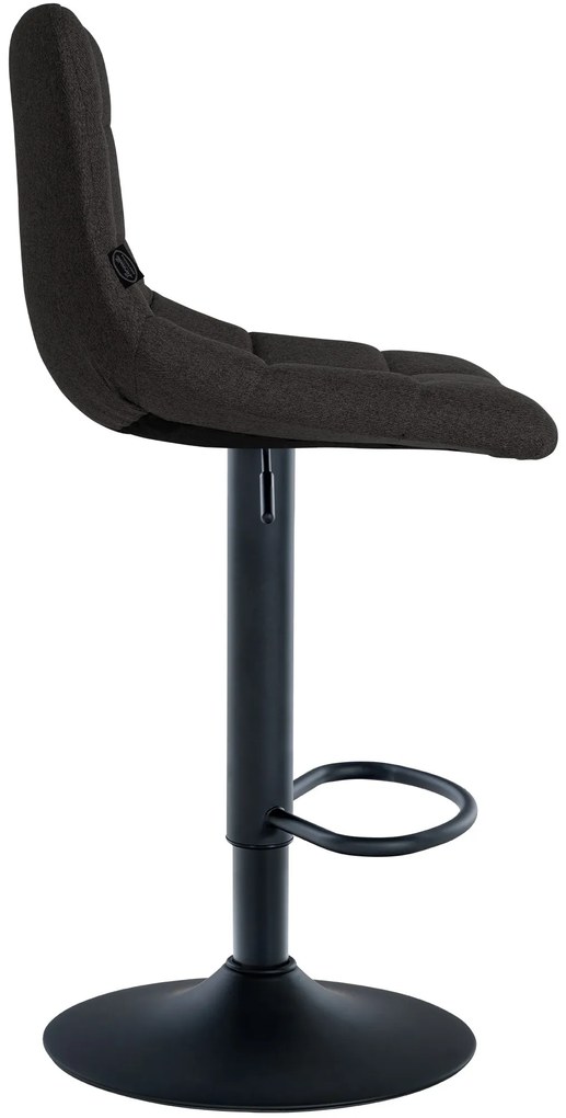 Conjunto de 2 bancos altos Jerry em tecido com estrutura preta 87-108,5 x 43 x 46,5 cm Preto