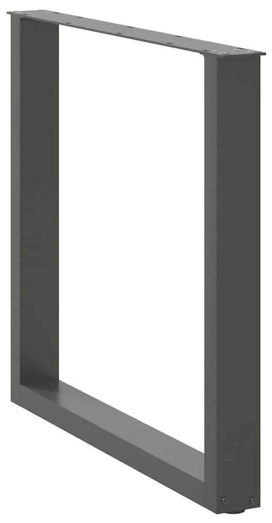 Pés para mesa de jantar em formato de U, 2 peças, antracite, 80x(72-73