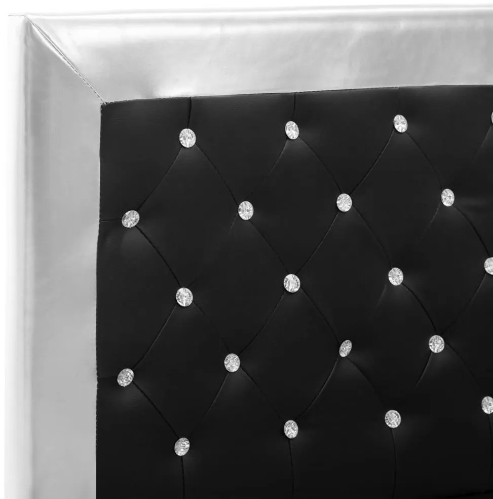 Estrutura de cama 160x200 cm couro artificial preto