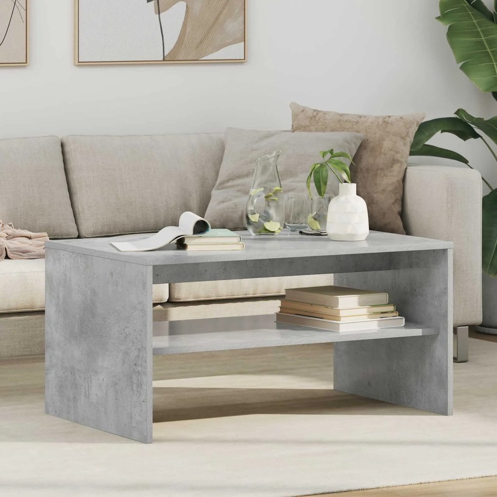 vidaXL Mesa de centro Cinzento 80 x 50 x 40 cm Madeira processada