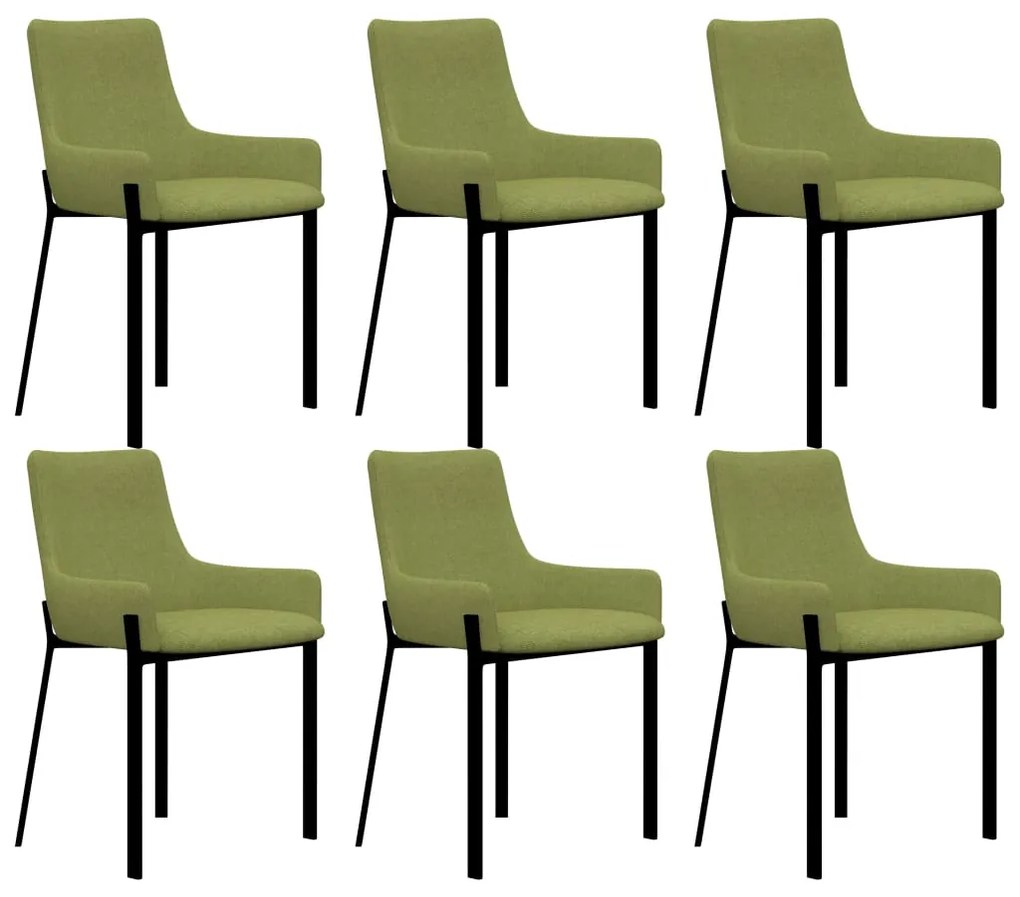 vidaXL Cadeiras de jantar 6 pcs tecido verde