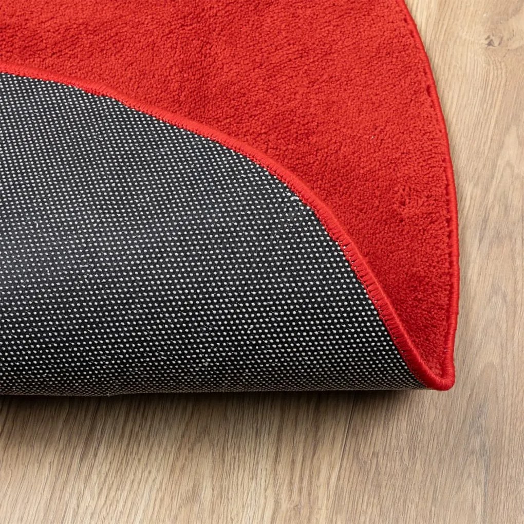 Tapete de pelo curto OVIEDO Ø 120 cm vermelho