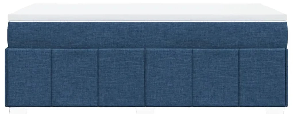 Cama com molas/colchão 90x200 cm tecido azul