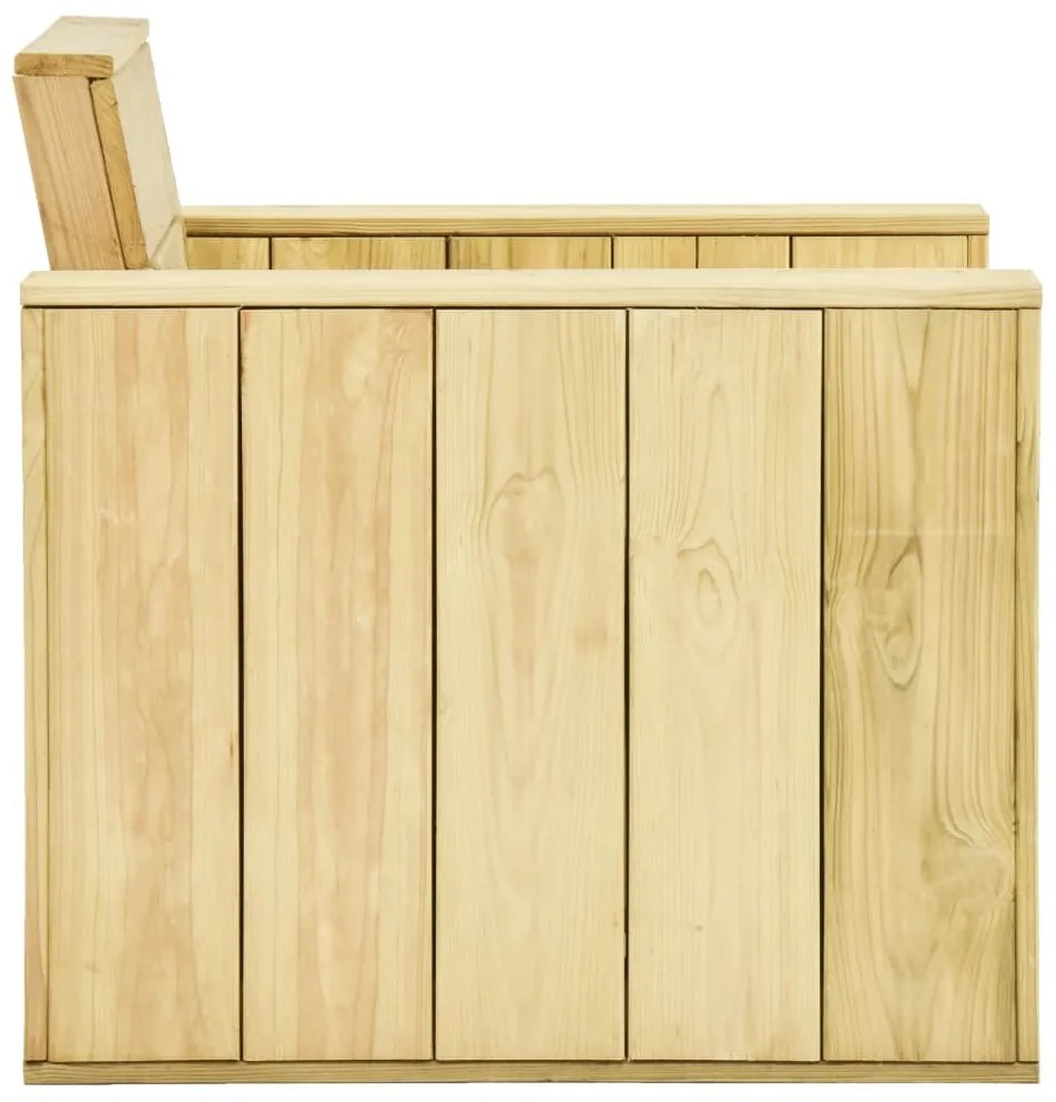 3 pcs conjunto lounge de jardim madeira de pinho impregnada