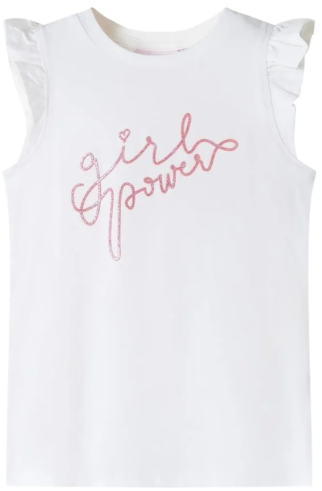 T-shirt para criança manga com folhos cor cru 140