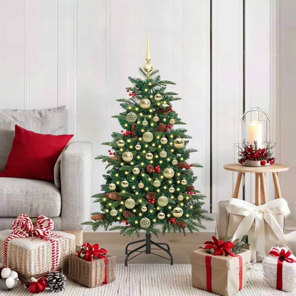 vidaXL Árvore de Natal Artificial Verde 120 cm PVC, Metal e Plástico