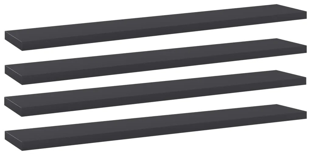 vidaXL Prateleiras para estante 4 pcs 60x10x1,5cm contraplacado cinza