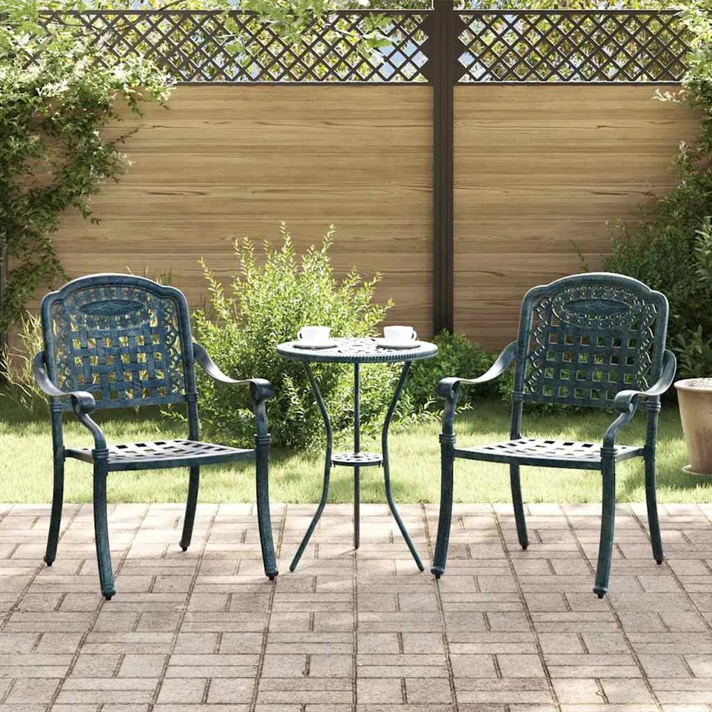 vidaXL Cadeira de Jardim 2 pcs Verde 55 x 56.5 x 91cm Alumínio