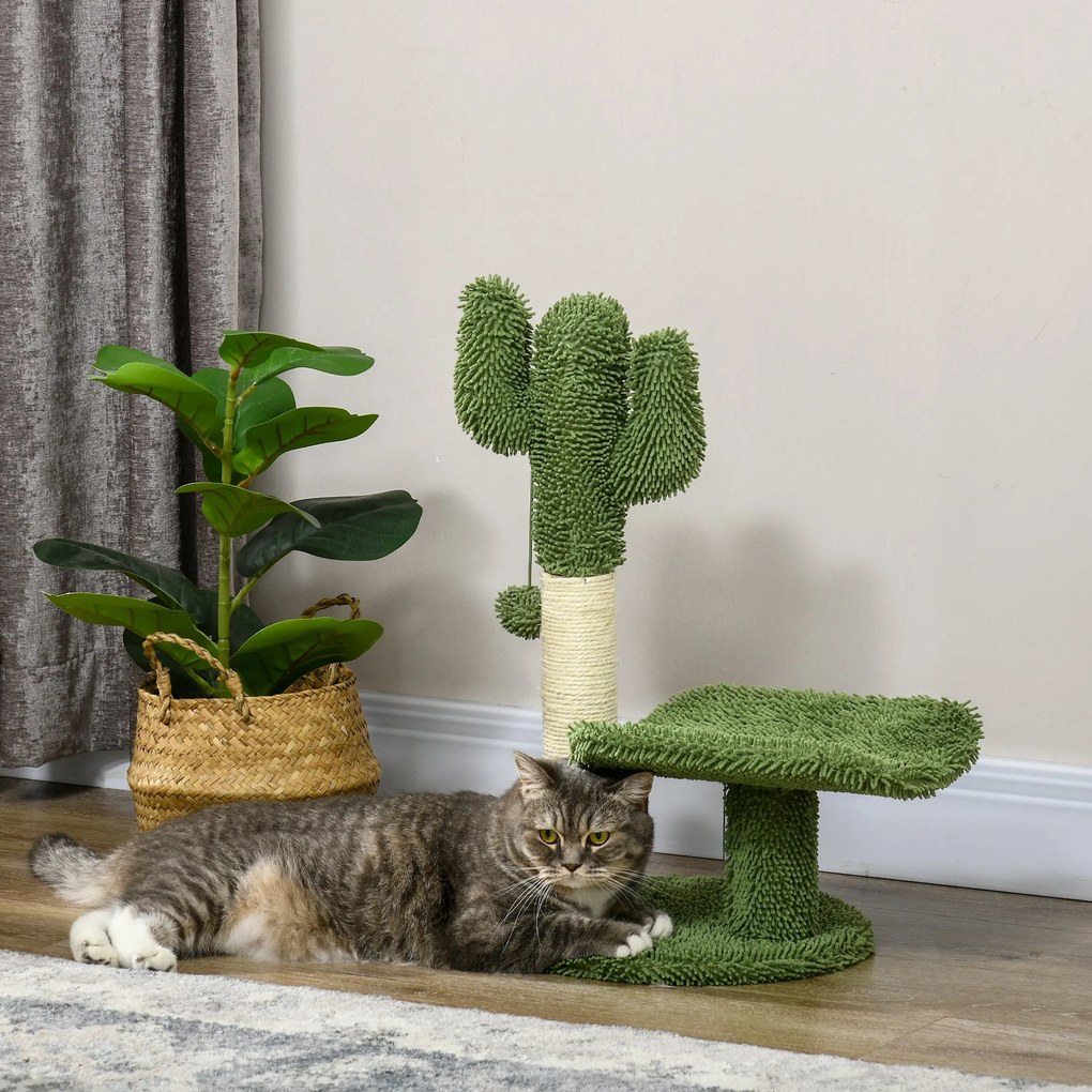 PawHut Arranhador para Gatos em Forma de Cactus de 55,5 cm Torre para