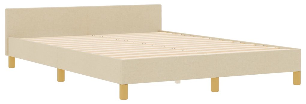 Cama vidaXL Creme 140x200 cm Tecido