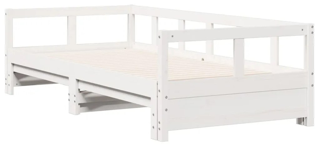 Sofá-cama sem colchão 90x200 cm madeira de pinho maciça branco