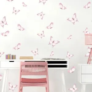 Papel de parede crianças - Borboletas cor-de-rosa