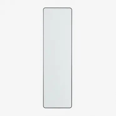 Espelho De Parede Retangular Em Alumínio 35x120 Cm Sadint Preto - Sklum
