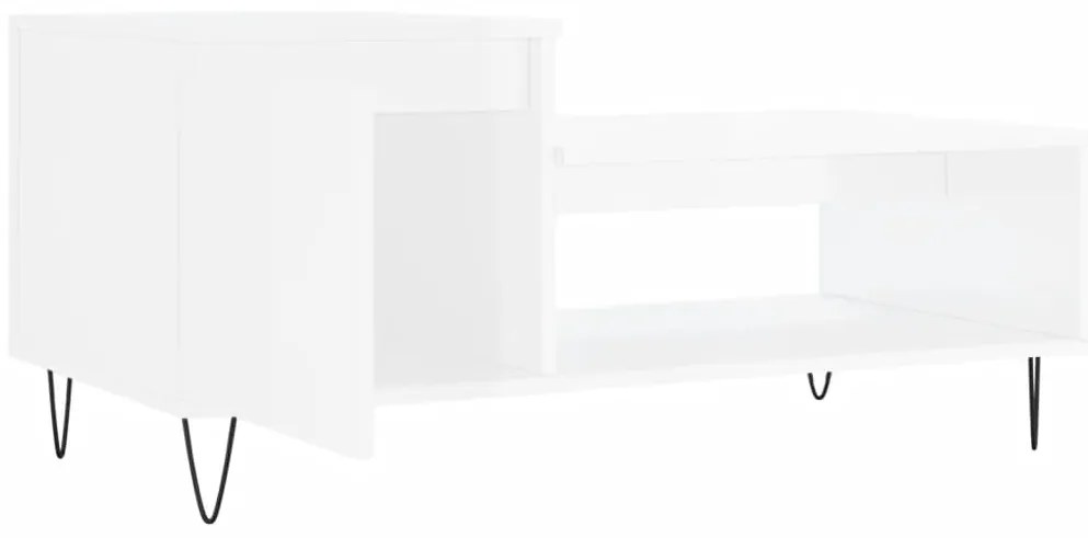 Mesa de centro 100x50x45 cm derivados madeira branco brilhante
