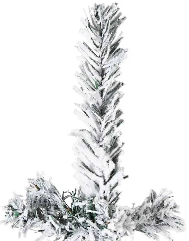 Meia árvore de Natal fina com flocos de neve 150 cm