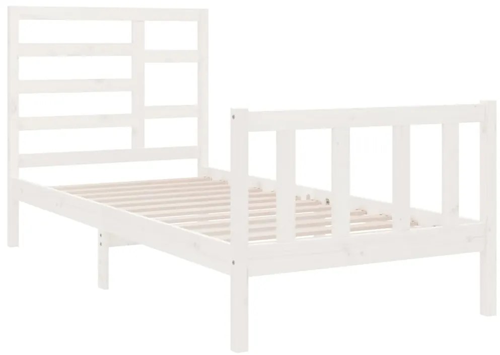 Estrutura cama pequena solteiro 75x190 cm madeira maciça branco