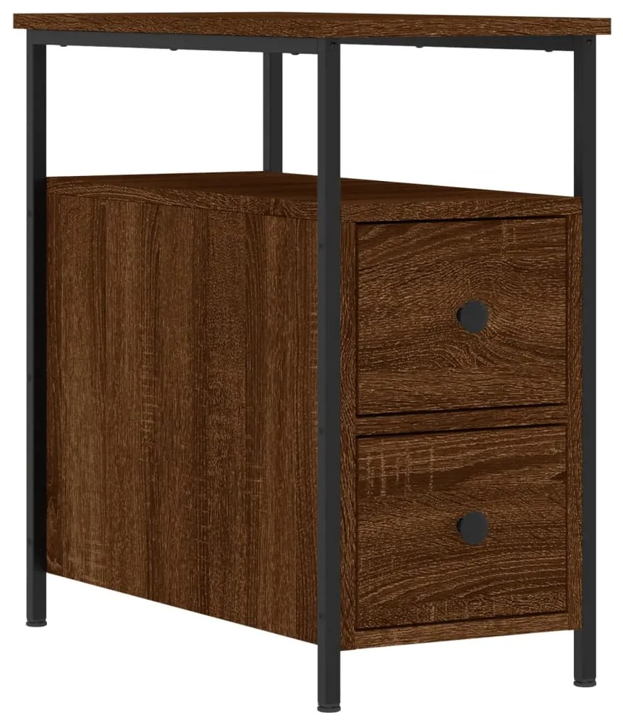 Mesas de cabeceira 2 pcs derivados madeira carvalho castanho