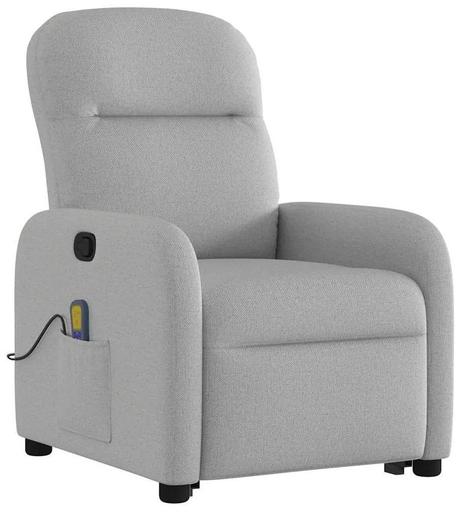Poltrona elevatória de massagens tecido cinzento-nublado
