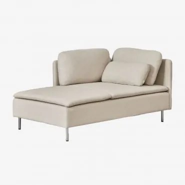 Módulo Chaise Longue Esquerdo Com Braços Para Sofá Modular Oriol Tecido Creme Bege - Sklum