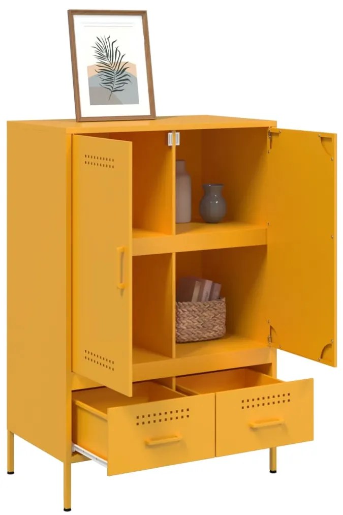 Móvel alto 68x39x101,5 cm aço amarelo mostarda